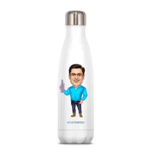 Personalised Casual Dressed Caricature Water Bottle for Him