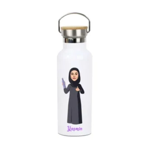 Woman in abaya Caricature Water Bottle