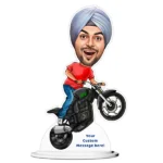 Wheelie on Bike Caricature for Him