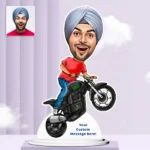 Wheelie on Bike Caricature for Him
