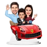 Ferrari Ride Family Caricature