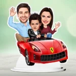 Ferrari Ride Family Caricature