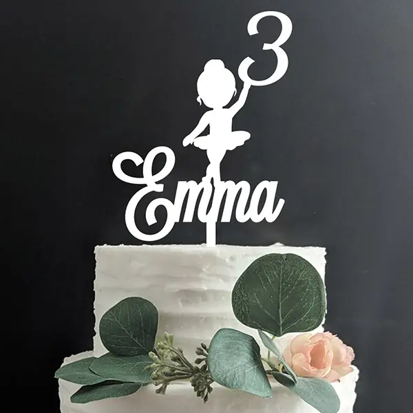 Custom Cake Topper-White