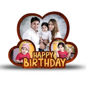 Happy Birthday 3 Hearts Photo Frame