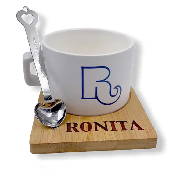 Personalised Mug & Bamboo Coaster