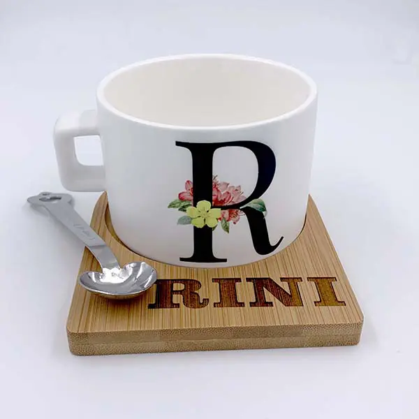 Personalised Mug & Bamboo Coaster