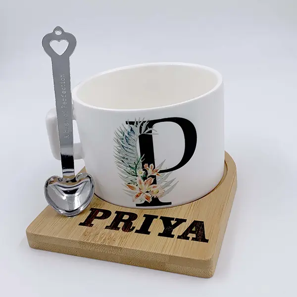 Personalised Mug & Bamboo Coaster