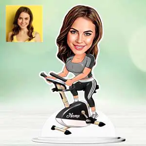 Lady Cycling in Gym