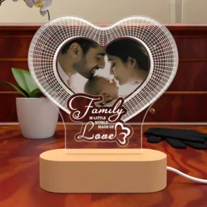 Heart shaped Family Photo LED Frame