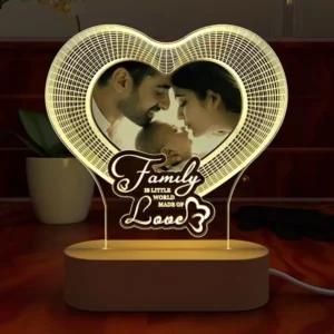 Heart shaped Family Photo LED Frame
