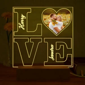 Square LED frame with picture and names