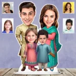 Family Caricature in traditional Dress