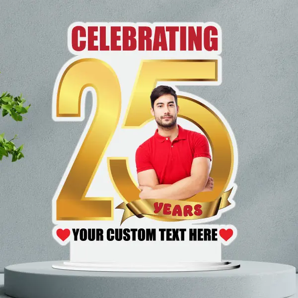 Celebratory Age Photo Cutout with Custom Text