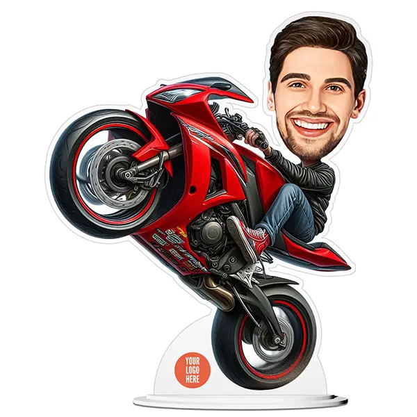 Personalized Bike Rider Caricature Standee