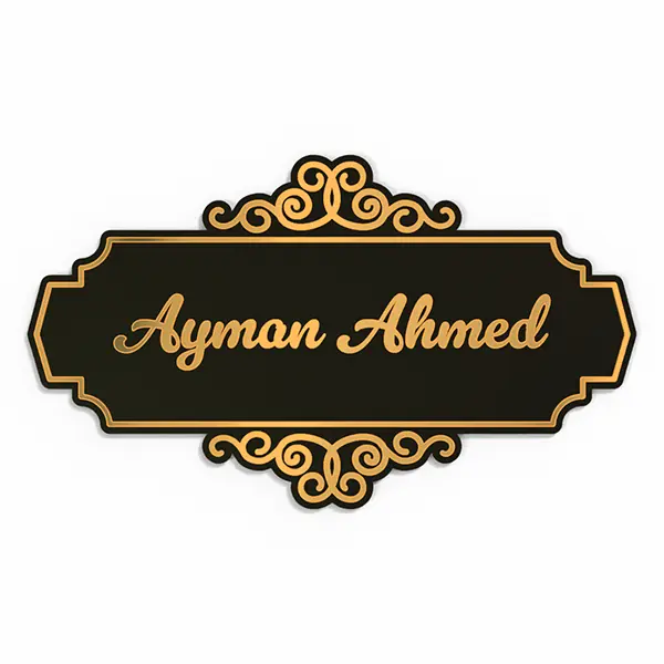 Luxury Black and Gold Mirror Acrylic Name Plaque