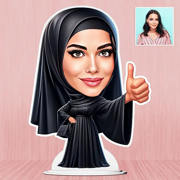 Hijab Lady Caricature