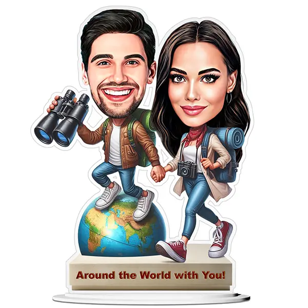 Around the World - Couple Caricature