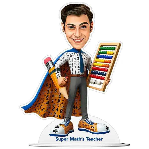 Super Master Math Teacher Caricature – Male