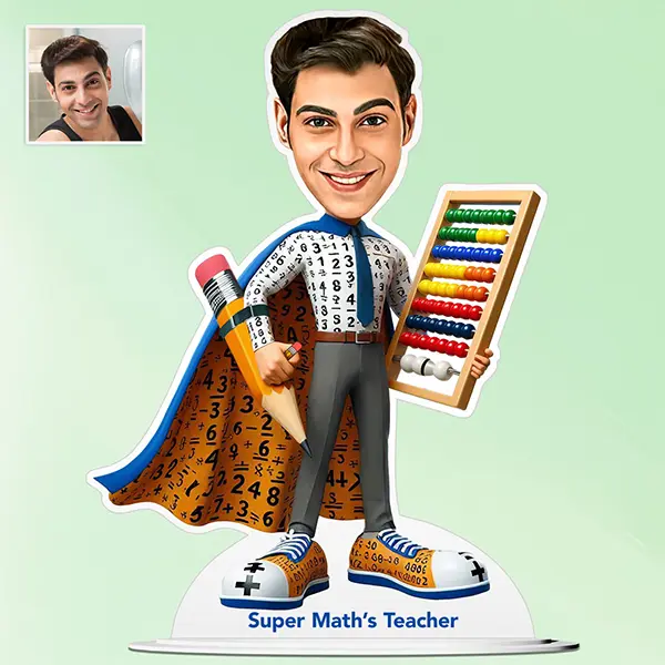 Super Master Math Teacher Caricature – Male