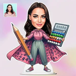 Super Master Math Teacher Caricature – Female