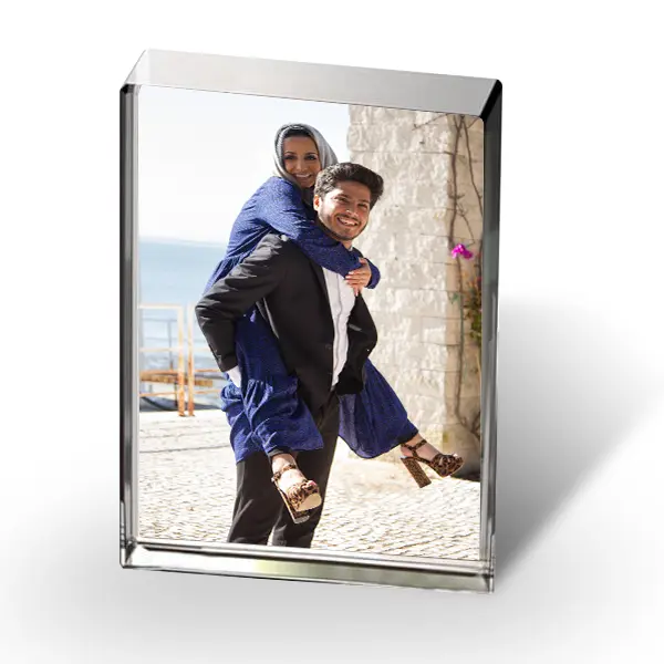Personalized Rectangular Crystal Photo β Custom 3D Glass Keepsake