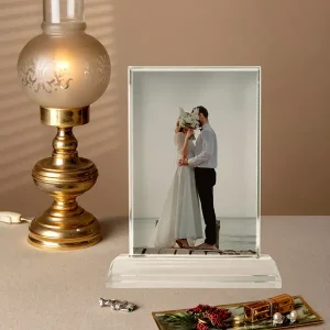 Personalized Crystal Photo Standee β Custom 3D Glass Keepsake